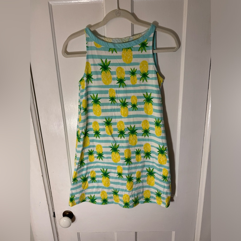 Lands' End Girls Pineapple Dress Size M 10/12